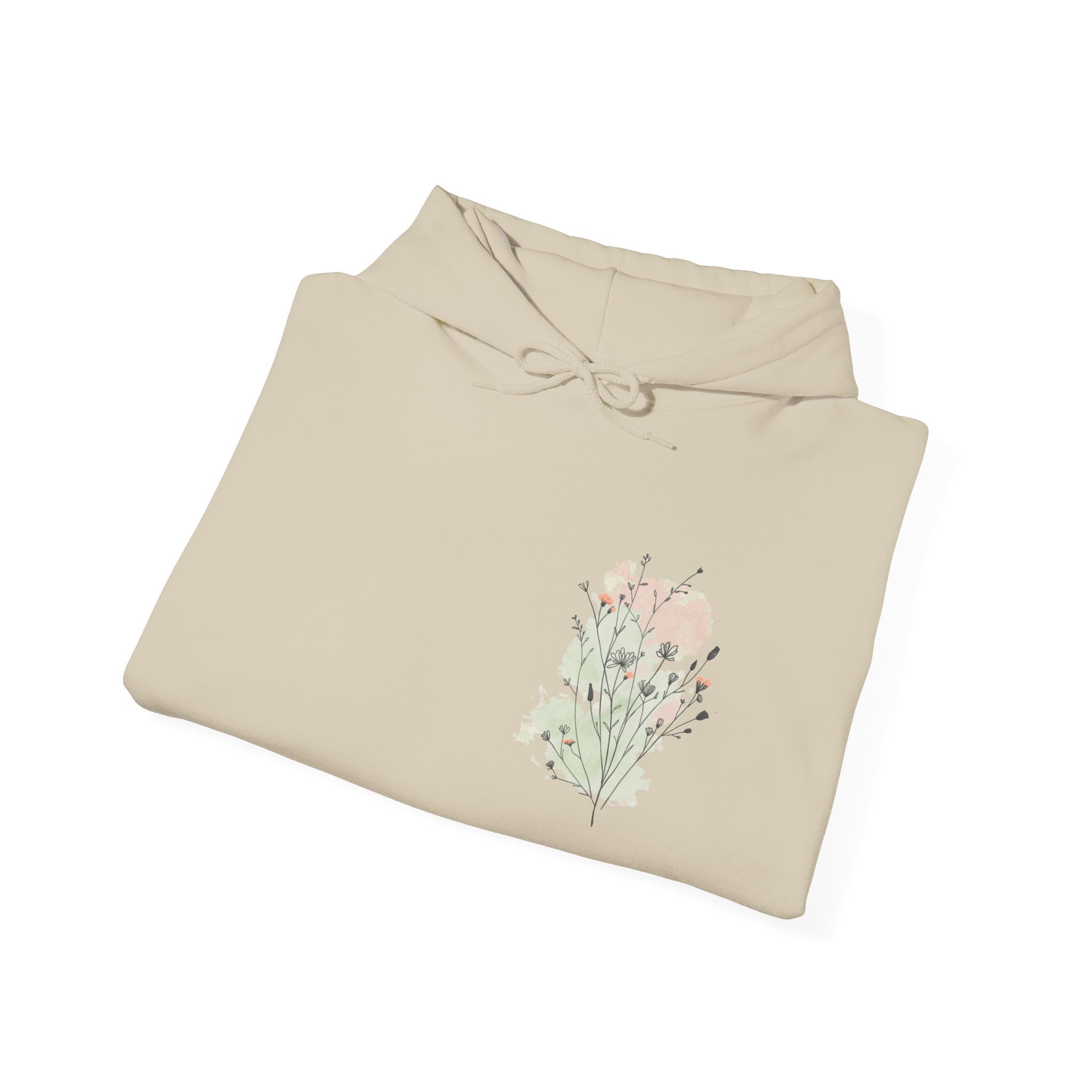 Floral Bouquet Hoodie — Minimal Pastel Wildflower Sweatshirt