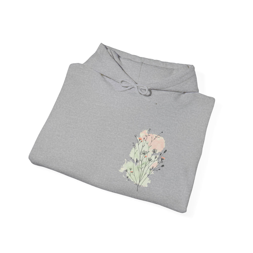 Floral Bouquet Hoodie — Minimal Pastel Wildflower Sweatshirt