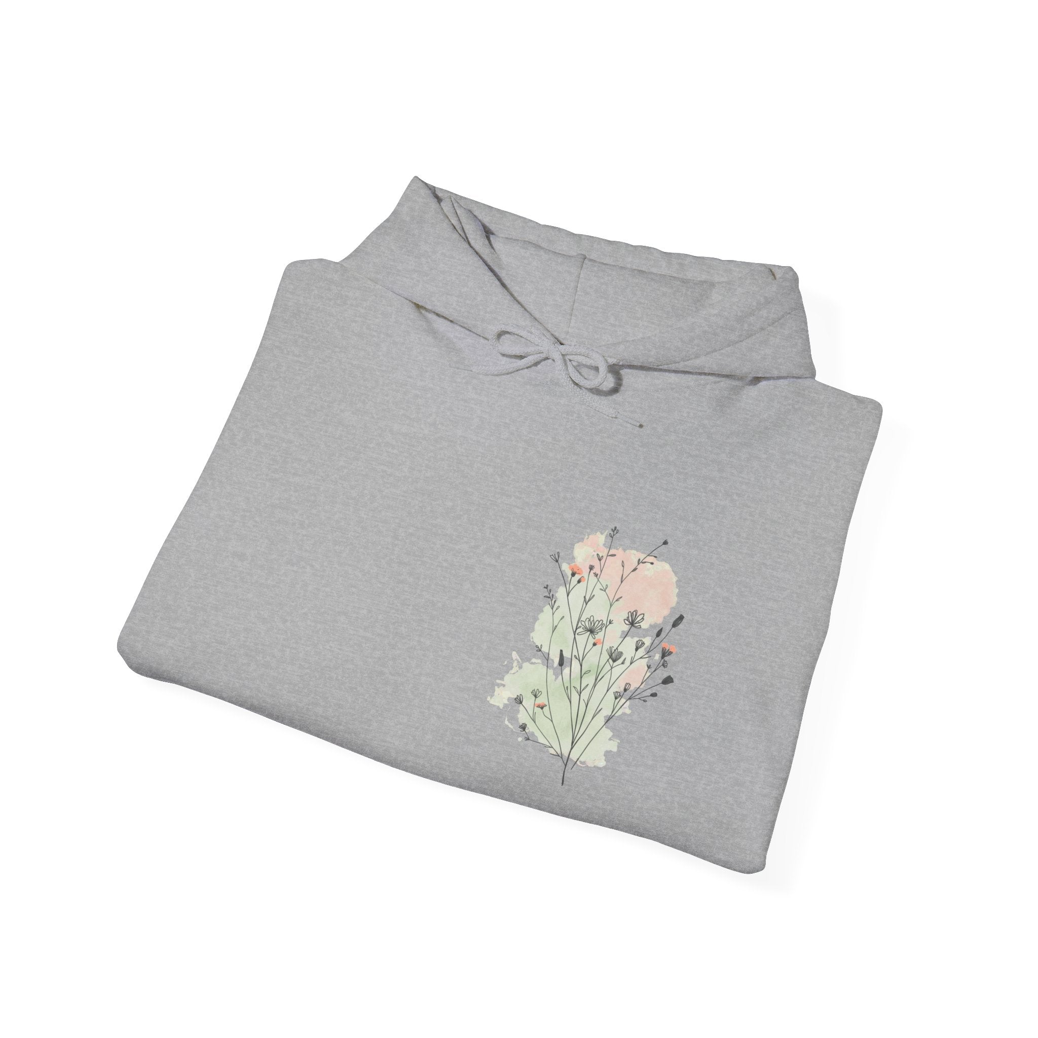 Floral Bouquet Hoodie — Minimal Pastel Wildflower Sweatshirt