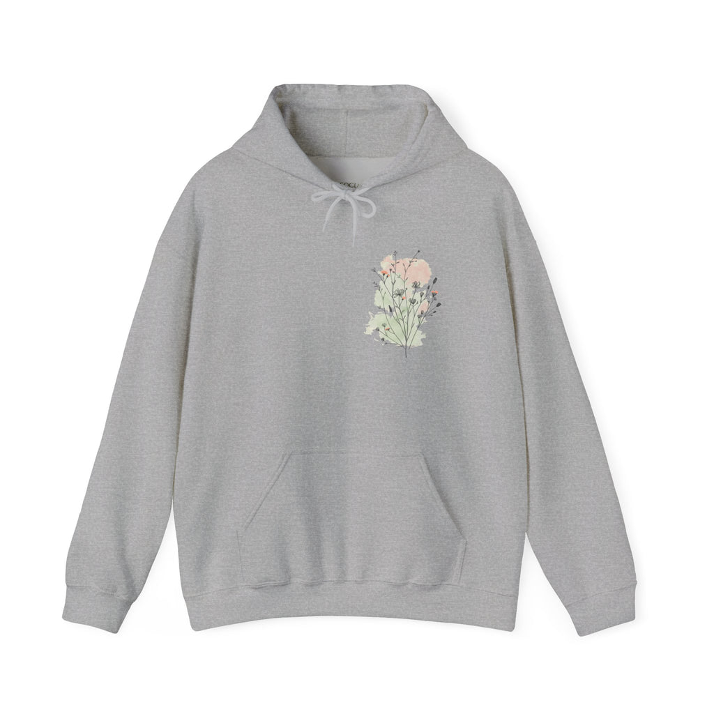 Floral Bouquet Hoodie — Minimal Pastel Wildflower Sweatshirt
