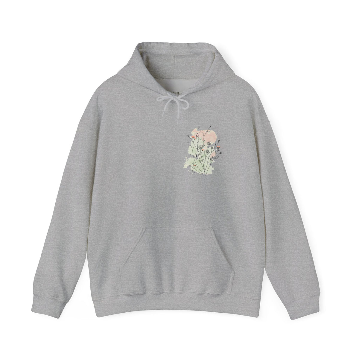 Floral Bouquet Hoodie — Minimal Pastel Wildflower Sweatshirt