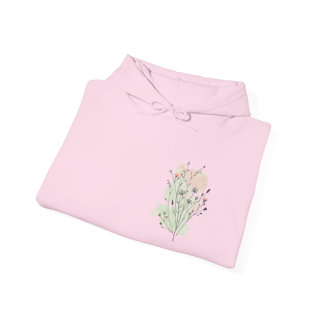 Floral Bouquet Hoodie — Minimal Pastel Wildflower Sweatshirt
