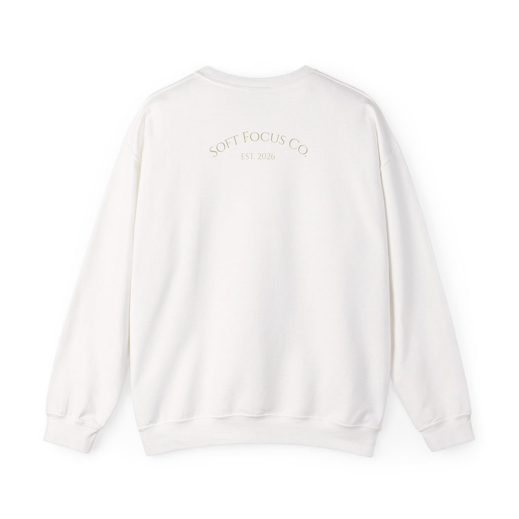 Crewneck Sweatshirt — "soft life, slow mornings" Minimal Cozy Pullover