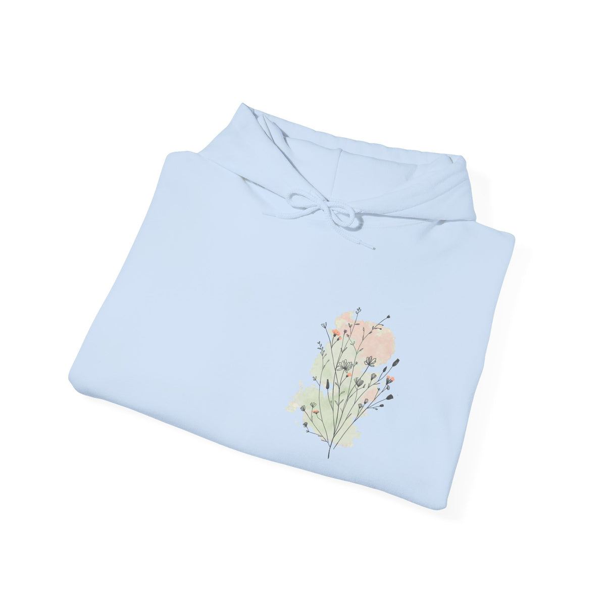 Floral Bouquet Hoodie — Minimal Pastel Wildflower Sweatshirt