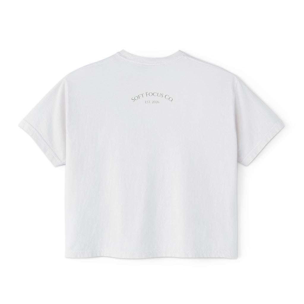 Women's Boxy Tee — Soft Watercolor Pastel Abstract Graphic