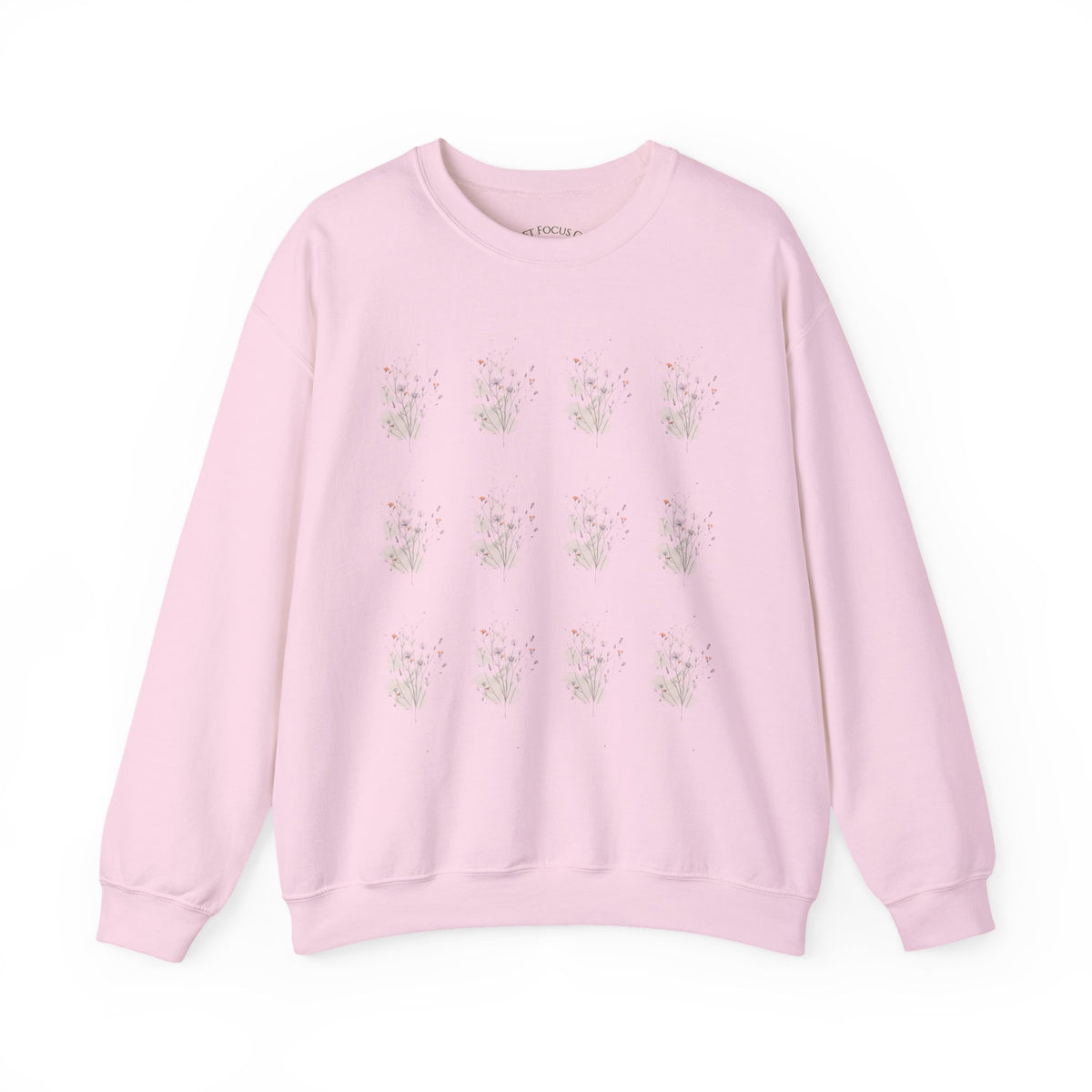 Floral Vibes Crewneck Sweatshirt — Soft Focus Co. Delicate Flower Grid Design