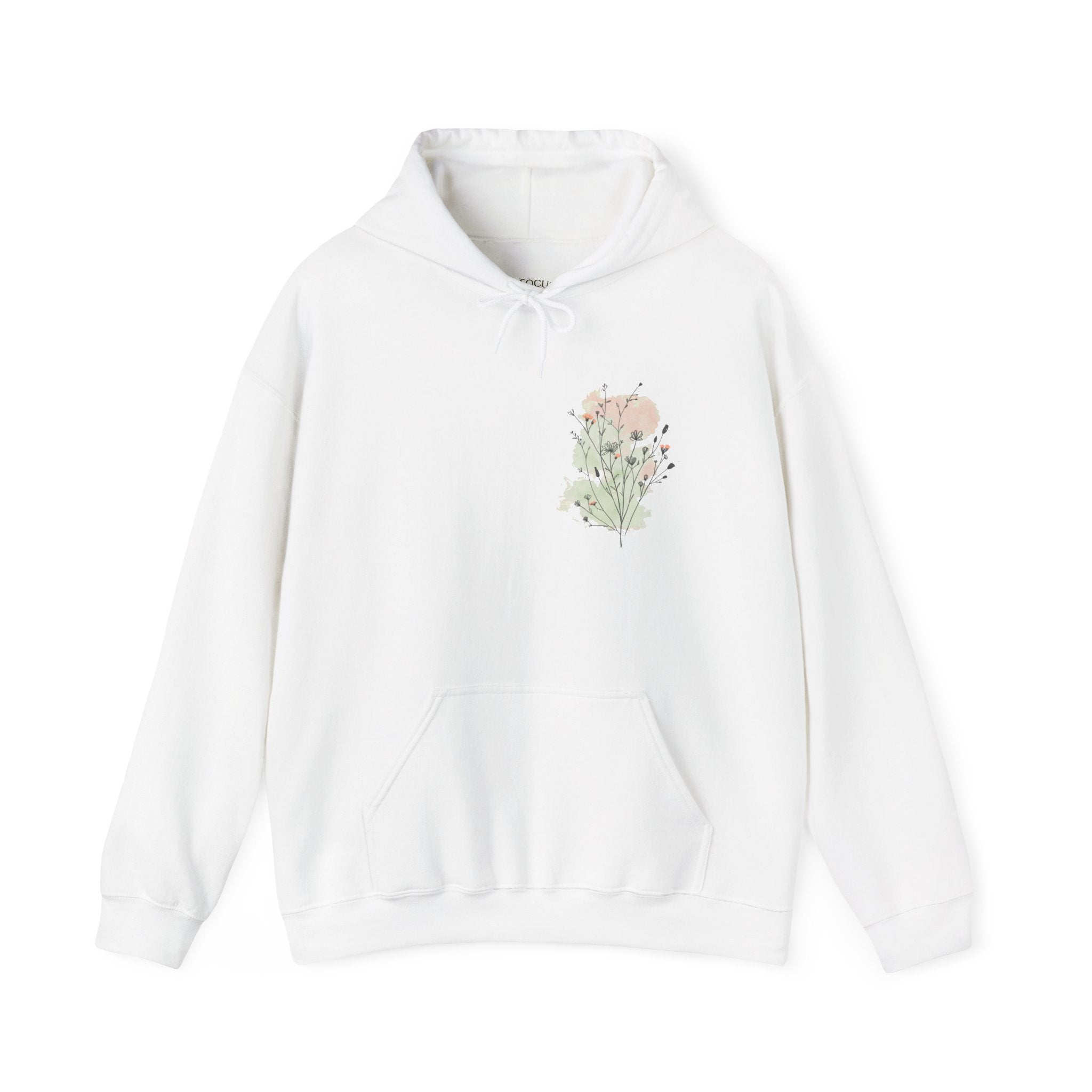Floral Bouquet Hoodie — Minimal Pastel Wildflower Sweatshirt