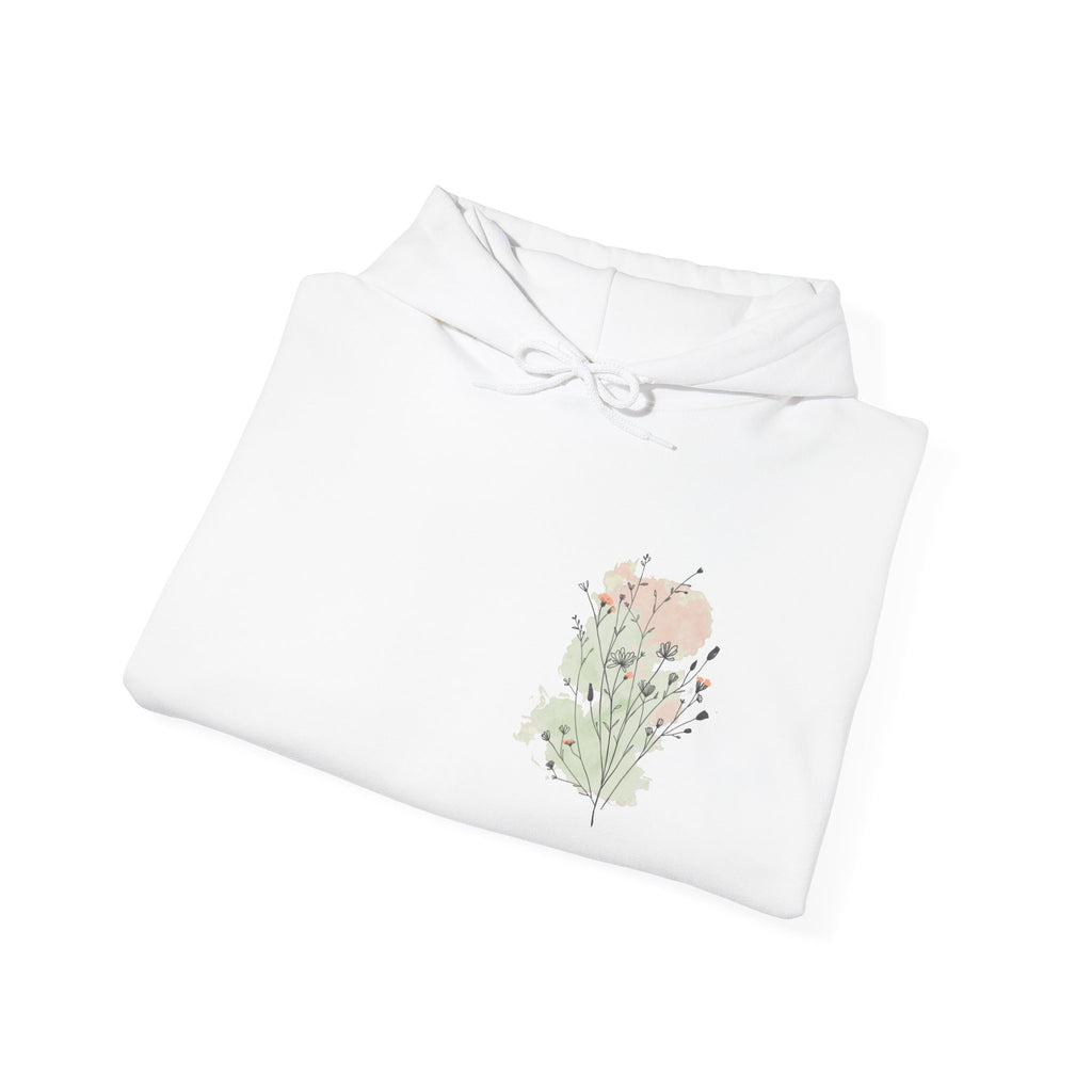 Floral Bouquet Hoodie — Minimal Pastel Wildflower Sweatshirt