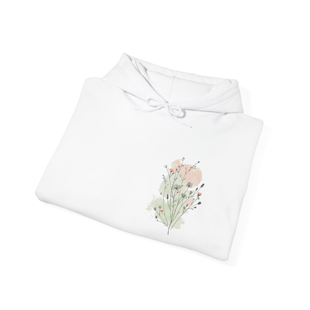 Floral Bouquet Hoodie — Minimal Pastel Wildflower Sweatshirt