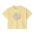 Women's Boxy Tee — Soft Watercolor Pastel Abstract Graphic