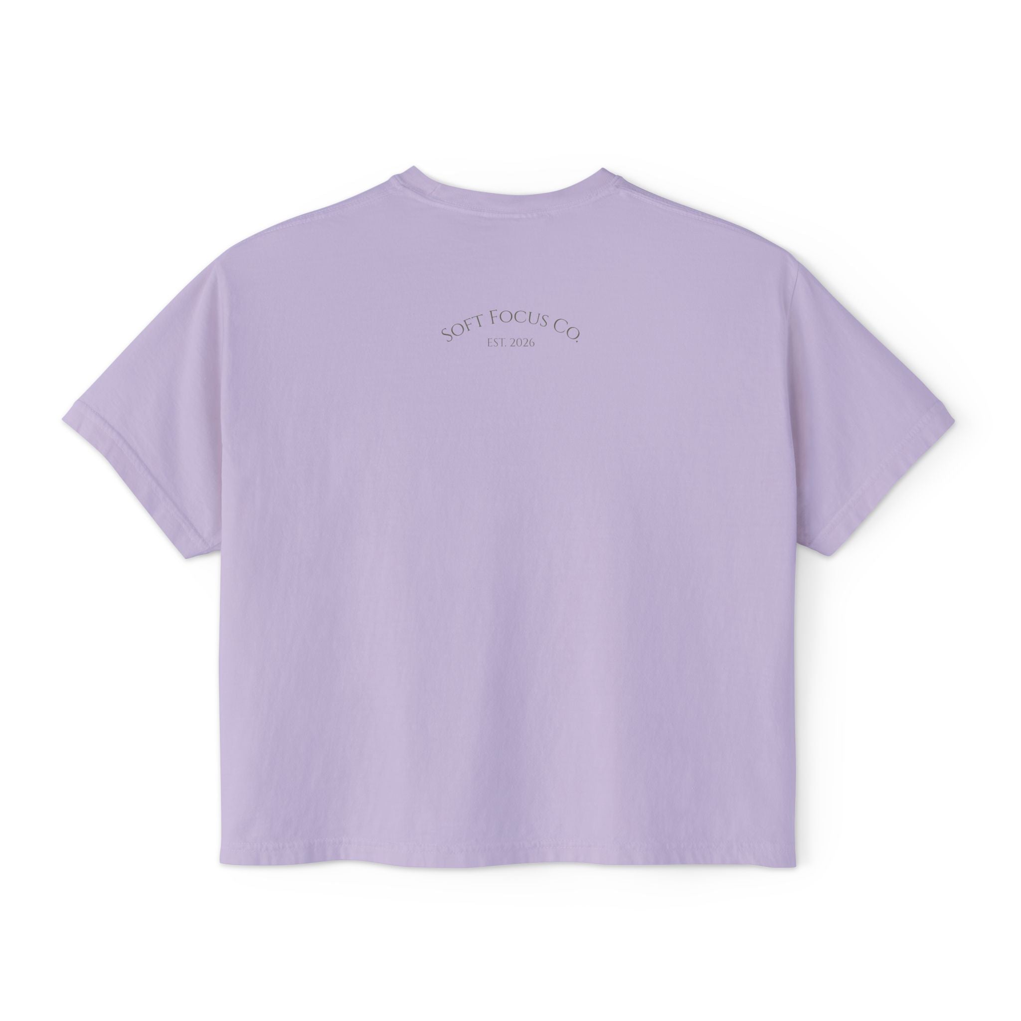 Women's Boxy Tee — Soft Watercolor Pastel Abstract Graphic
