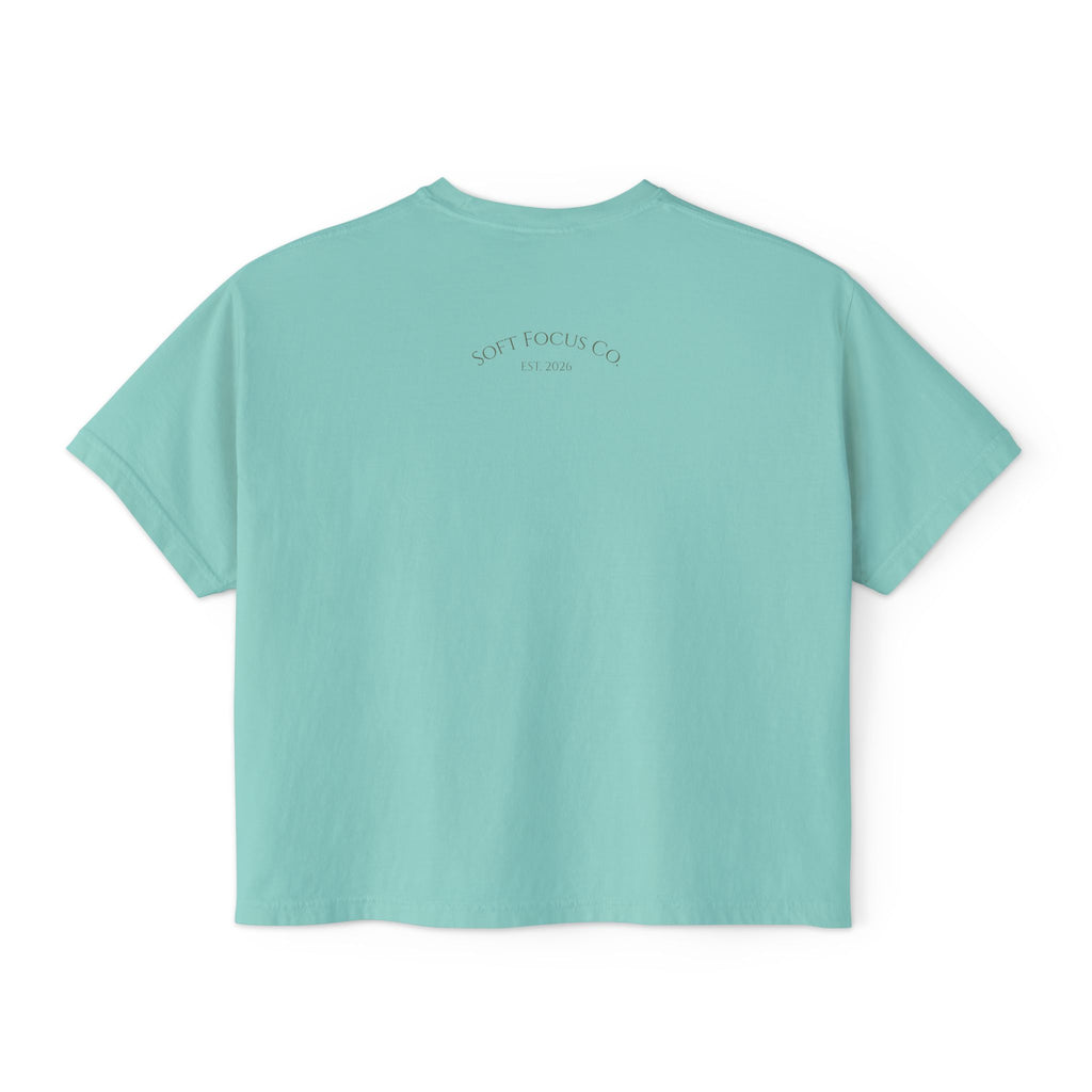 Women's Boxy Tee — Soft Watercolor Pastel Abstract Graphic