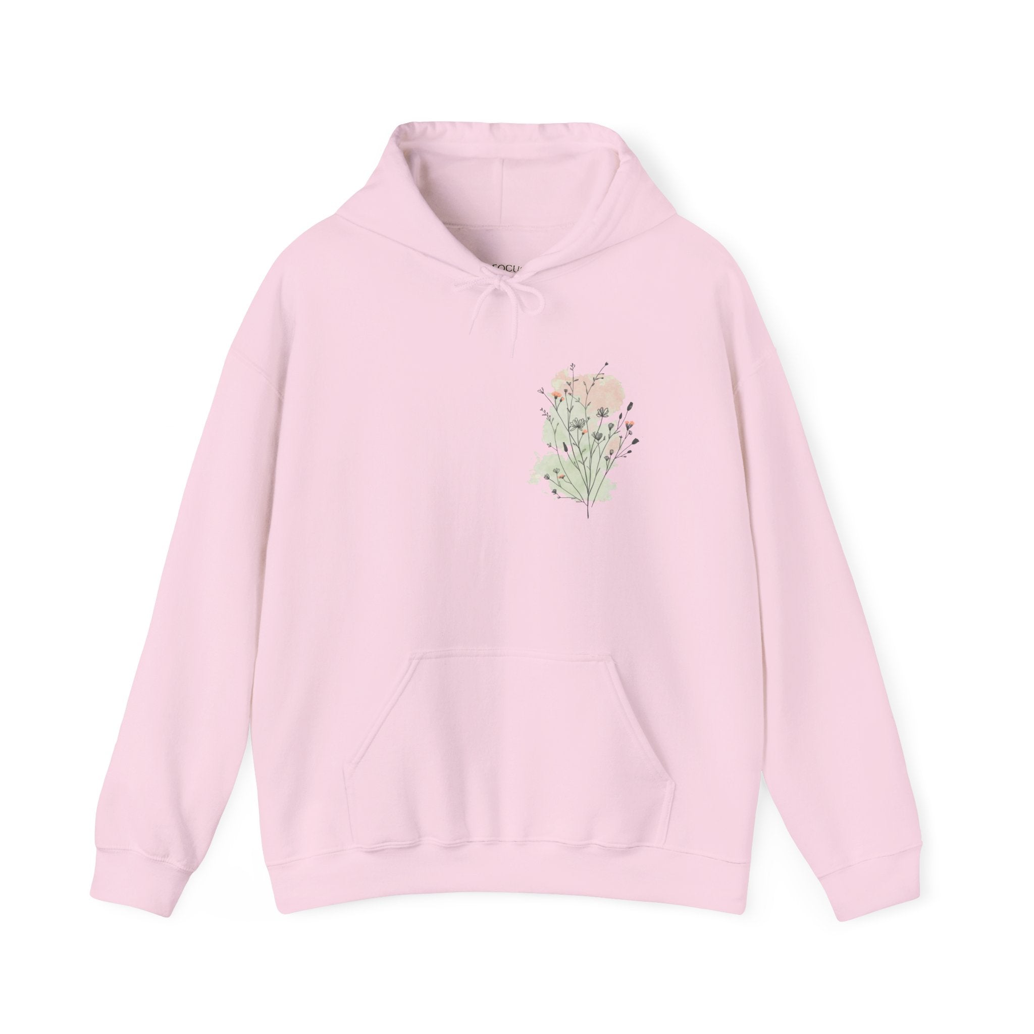 Floral Bouquet Hoodie — Minimal Pastel Wildflower Sweatshirt