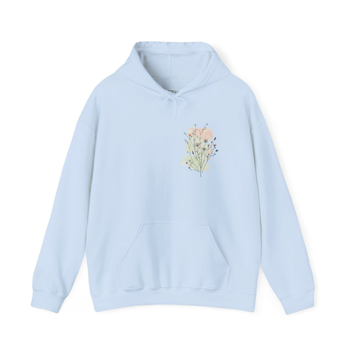Floral Bouquet Hoodie — Minimal Pastel Wildflower Sweatshirt