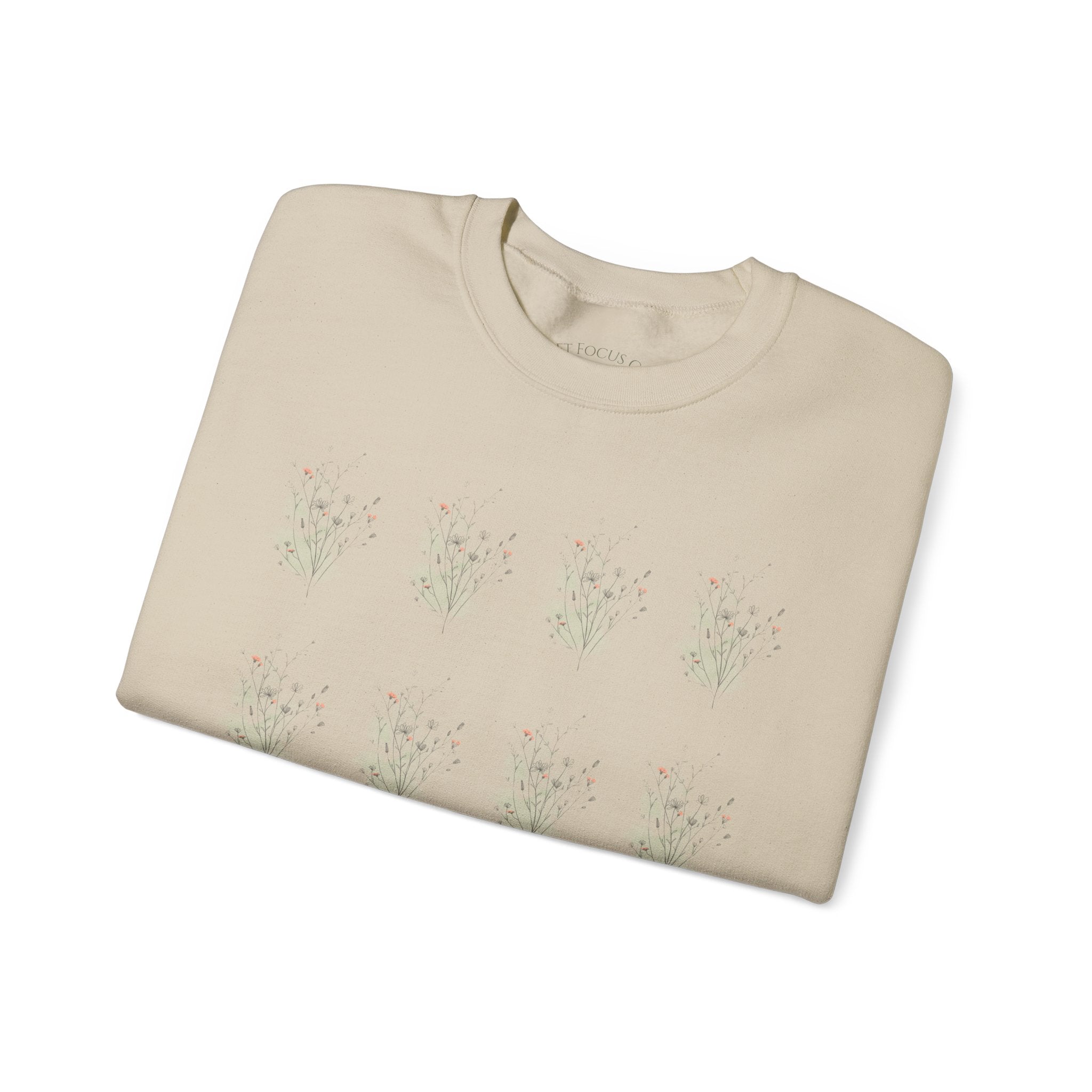 Floral Vibes Crewneck Sweatshirt — Soft Focus Co. Delicate Flower Grid Design