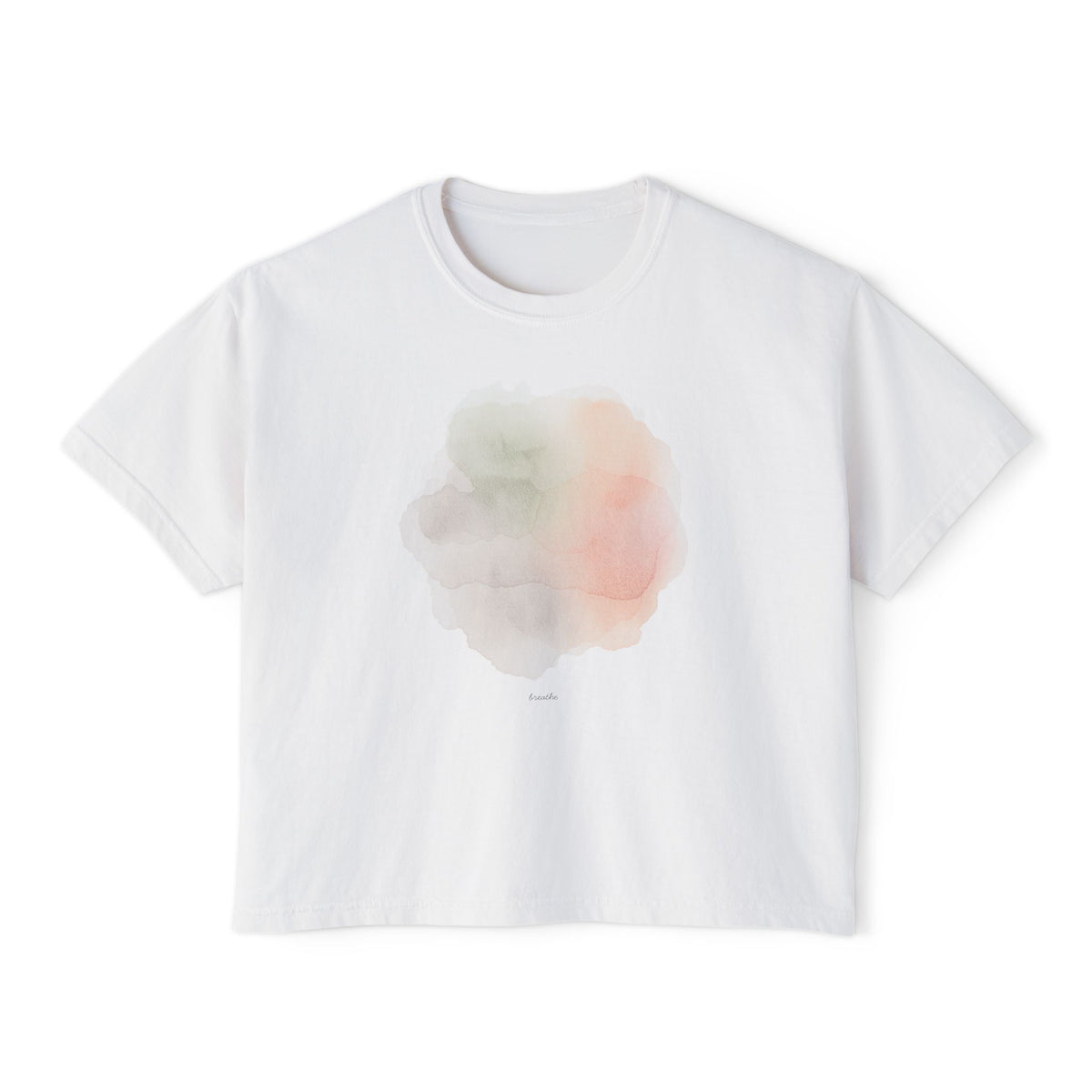 Women's Boxy Tee — Soft Watercolor Pastel Abstract Graphic