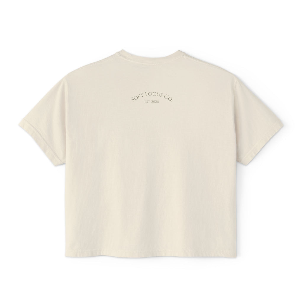Women's Boxy Tee — Soft Watercolor Pastel Abstract Graphic