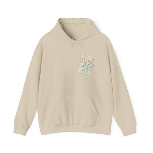 Floral Bouquet Hoodie — Minimal Pastel Wildflower Sweatshirt